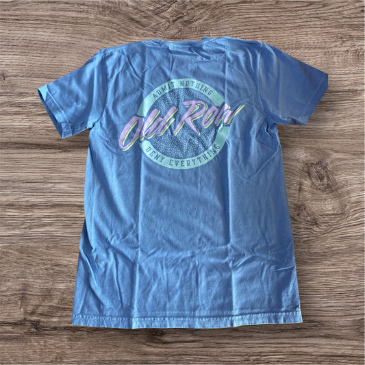 Old Row Washed Denim Circle Logo Pocket Tee