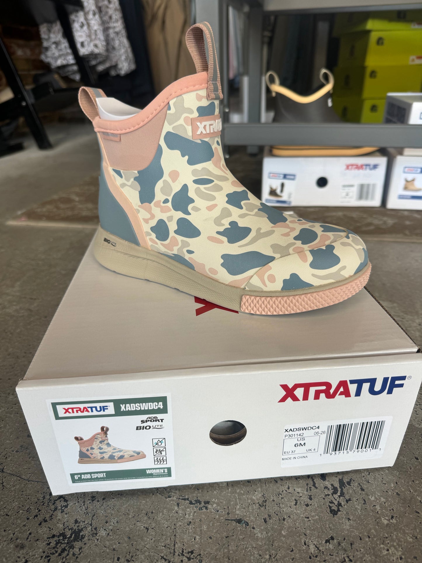 Xtratuf Women's Peach Camo Ankle Deck Boot