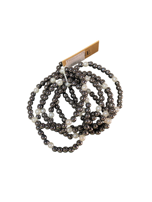 Black/Pearl Beaded Bracelet Set