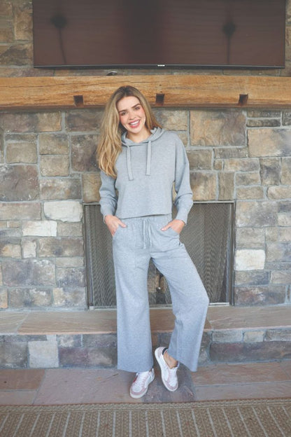 Simply Southern Grey Cropped Hoodie