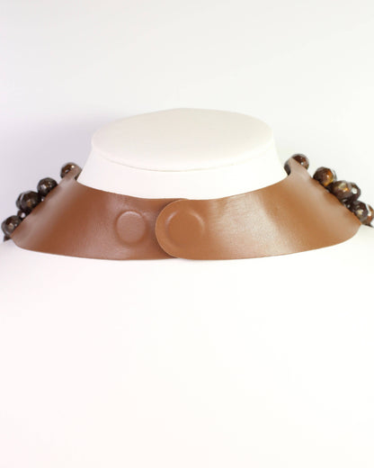 Cadence Multi Layered Beaded Necklace Brown: Default