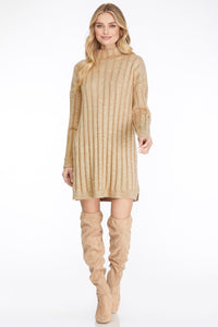 Long Sleeve Mock Neck Sweater Dress