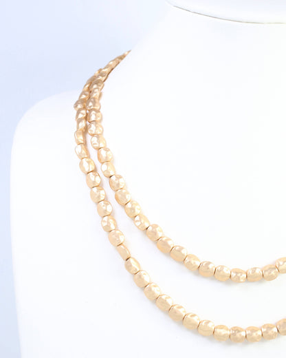 BellaMar Beaded Nugget Necklace Worn Gold: Default