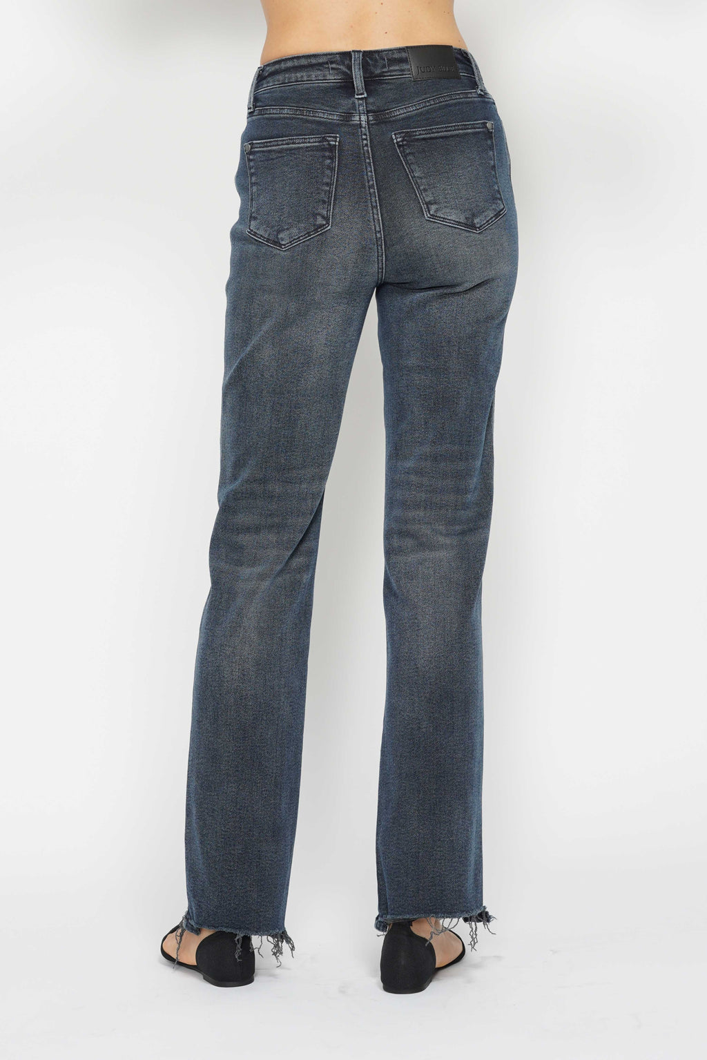 Judy Blue Dark Denim Button Fly Straight Jeans