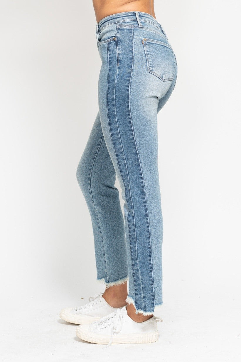 Judy Blue High Waist Vintage Wash Side Panel Jeans