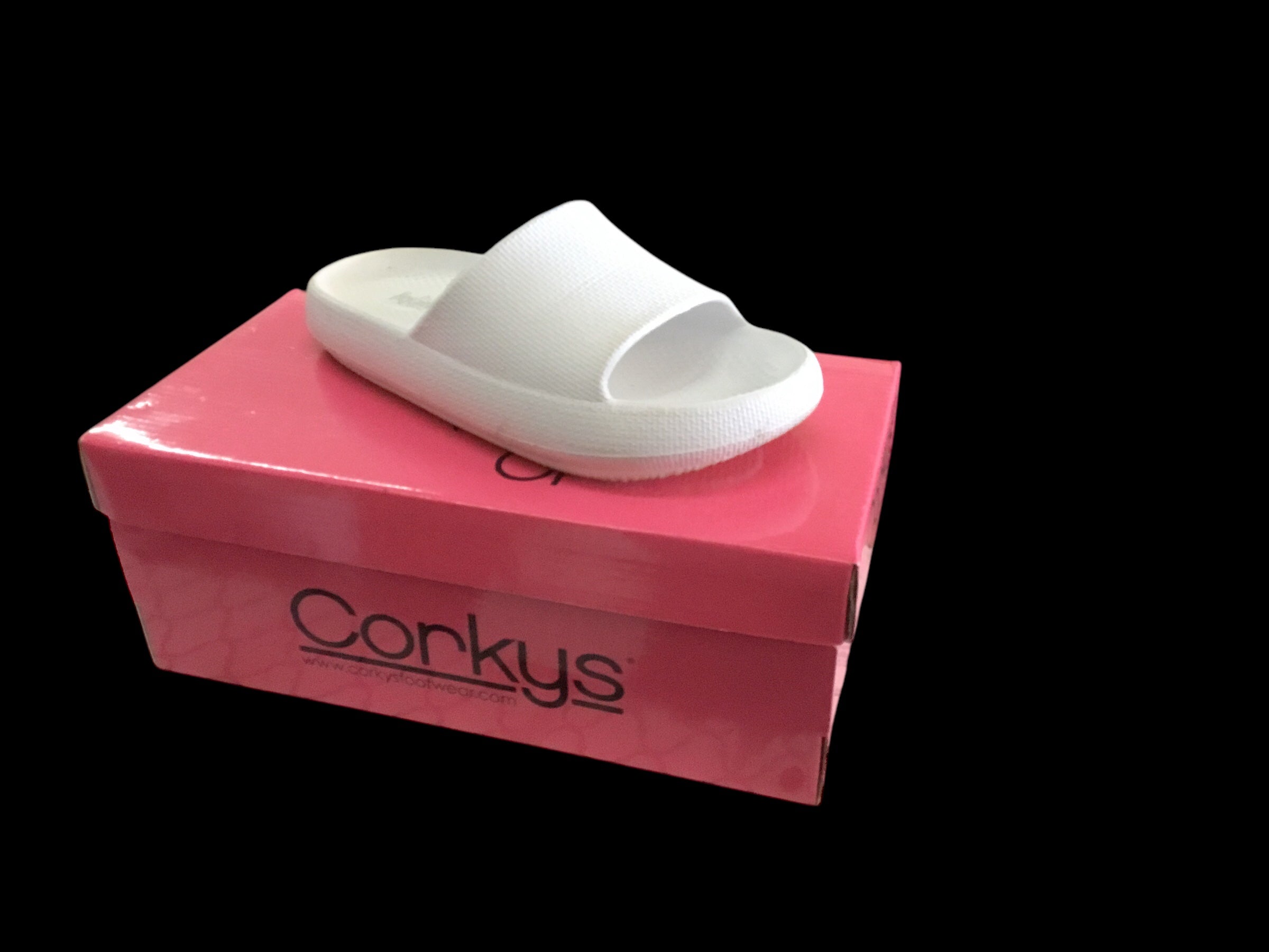 Corkys White Popsicle Slides ( They Have been worn to model in)