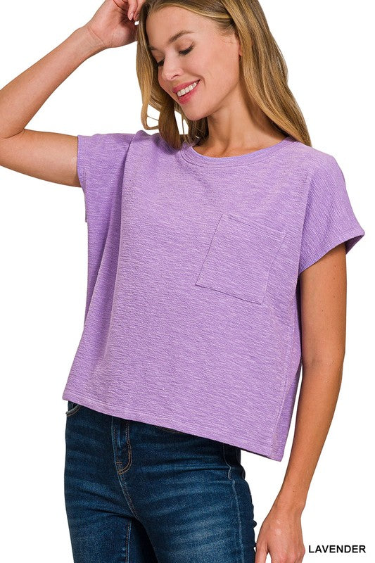 Zenana Slub Relaxed top Lavender