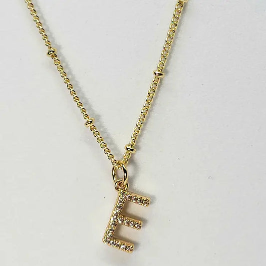 Diamond Stud Initial Necklace