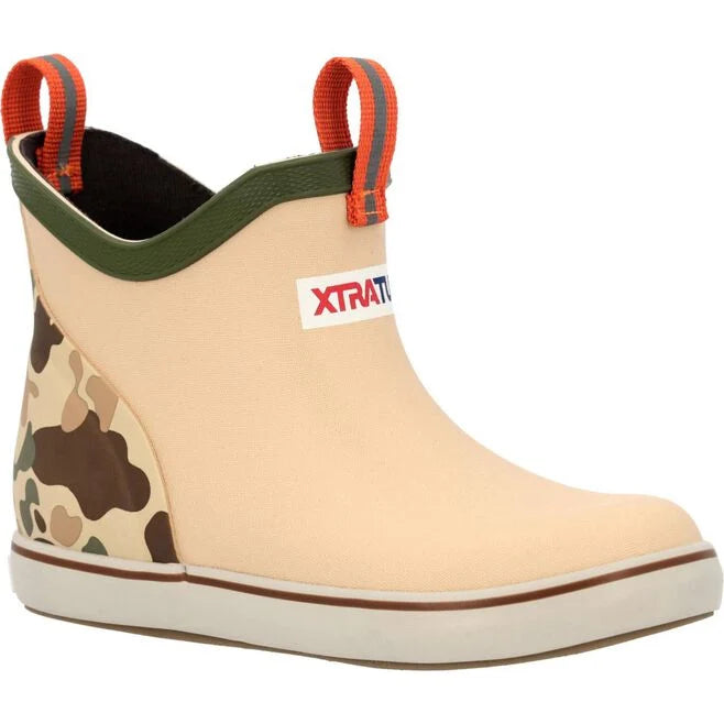 Xtratuf Youth Tan And Camo Ankle Deck Boots