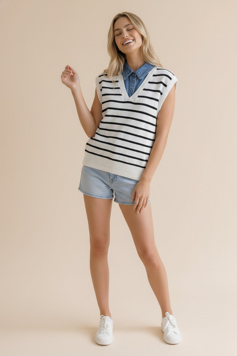 The Ally Striped Vest Top