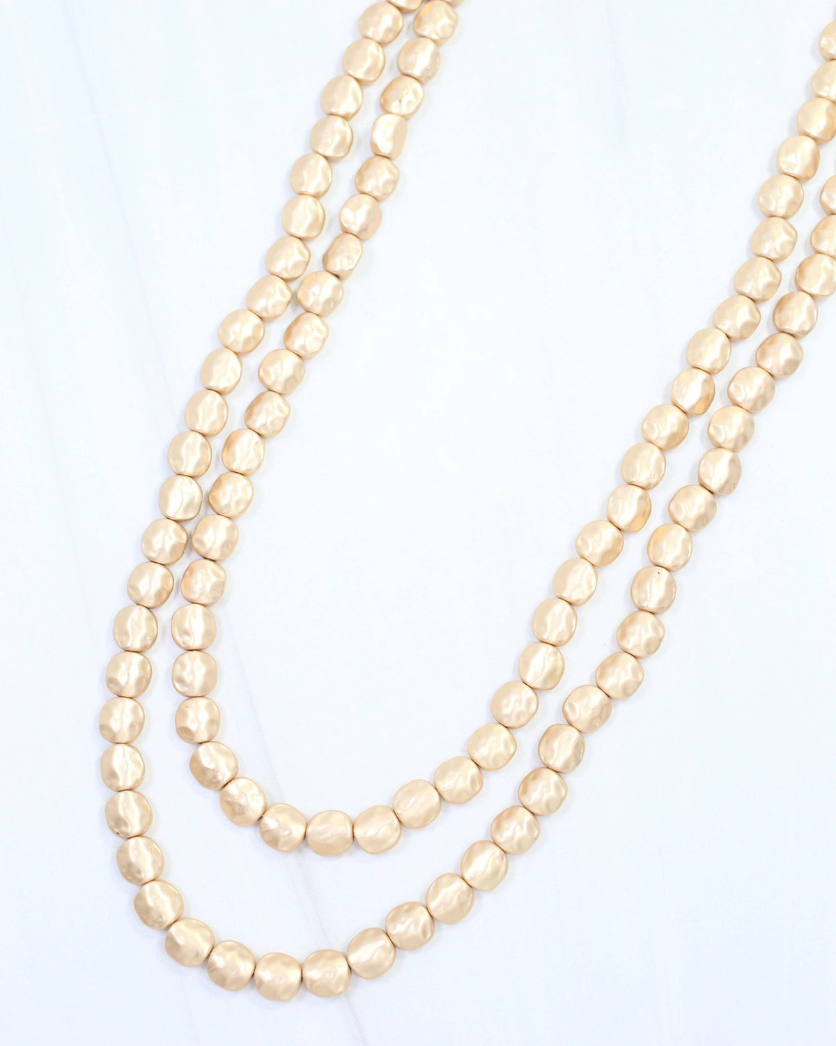 BellaMar Beaded Nugget Necklace Worn Gold: Default