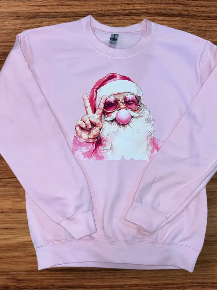 Simply You Bubble Gum Santa Sweatshirt