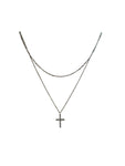 Silver teared necklace with cz Cross