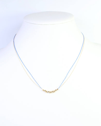 Odette Mini Cord Necklace Blue: Default