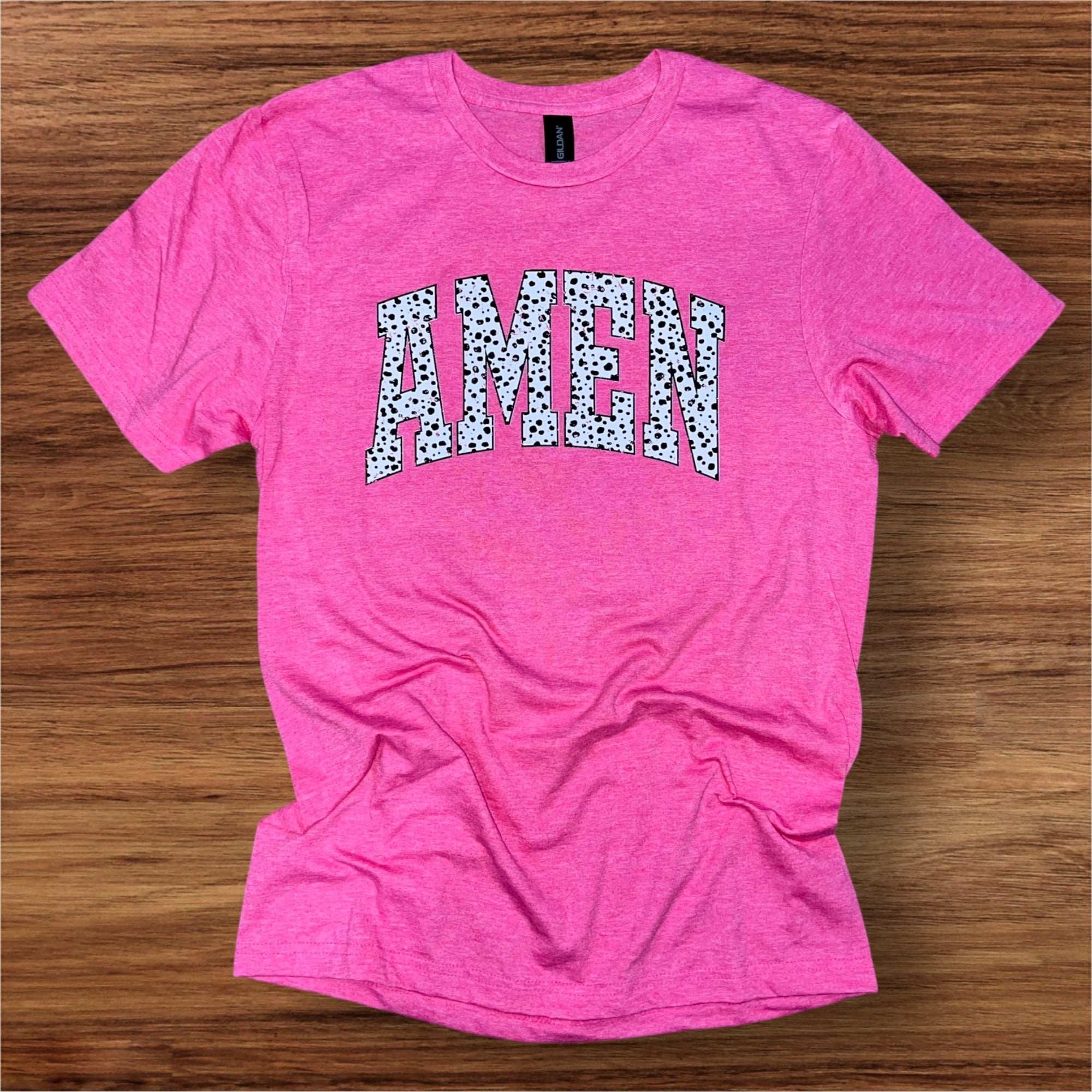 Pink Dotted Amen Short Sleeve Tee