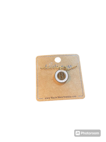 Gold Necklace With Circle Letter Pendant