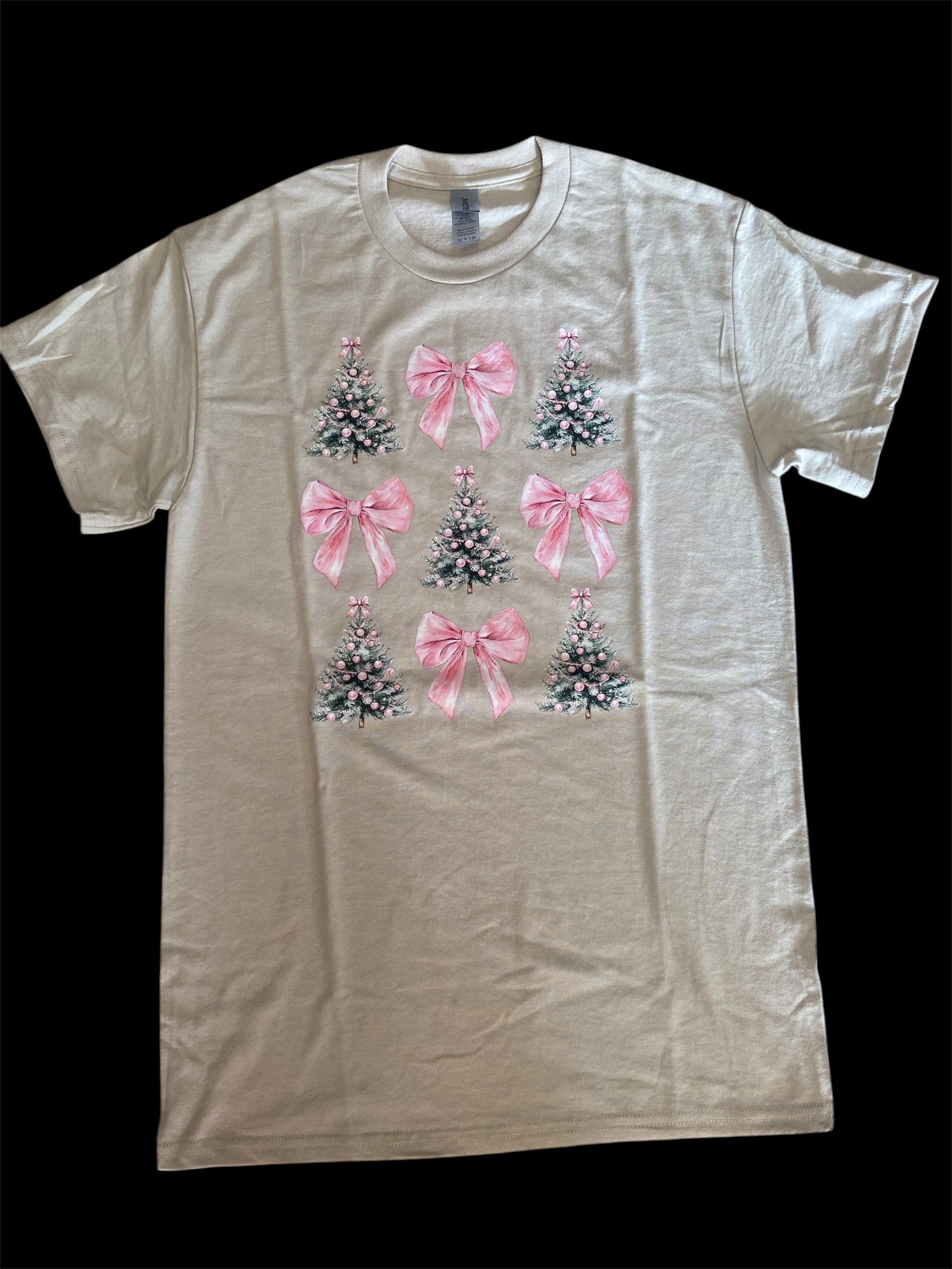 Christmas Tree & Bow Coquette Tee