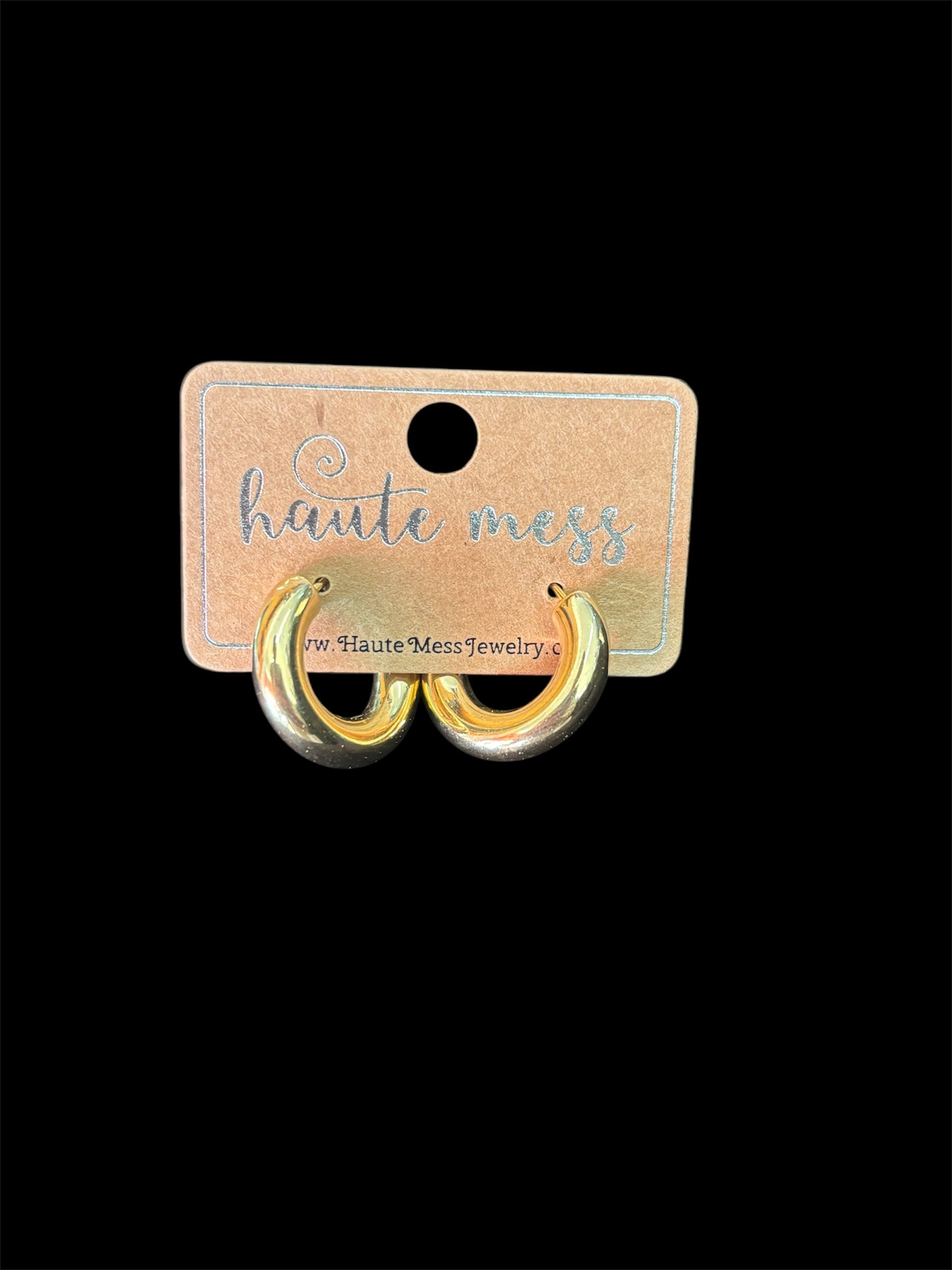 Haute Mess gold c-style small hoops