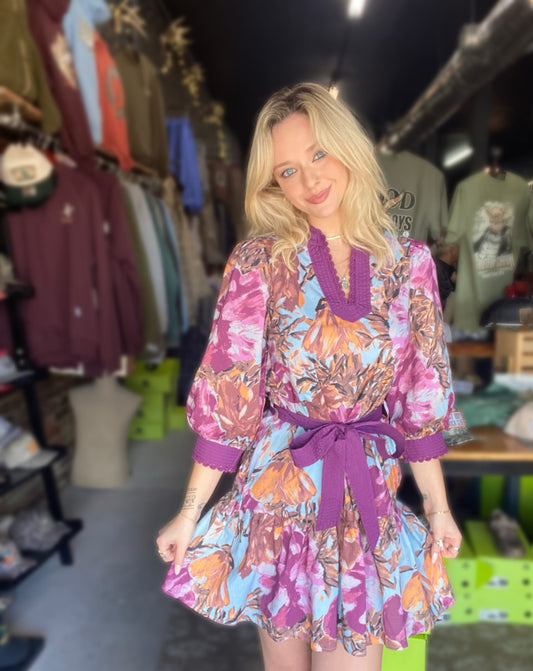 The Meledy Plum Abstract Dress