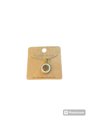 Gold Necklace With Circle Letter Pendant