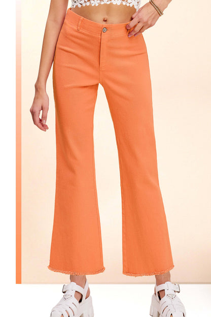 Soft Washed Stretchy High Waisted Flare Pants