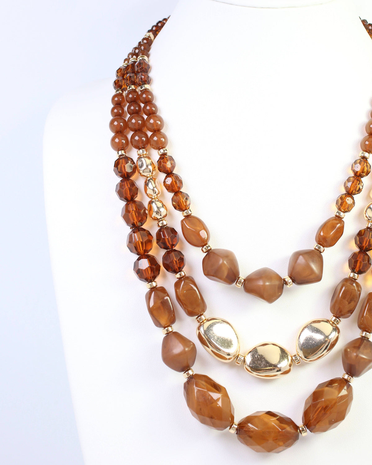 Adalee Beaded Necklace Brown: Default