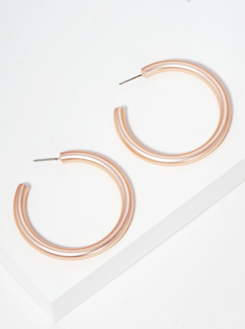 Bold Brass Hollow Hoop Earrings