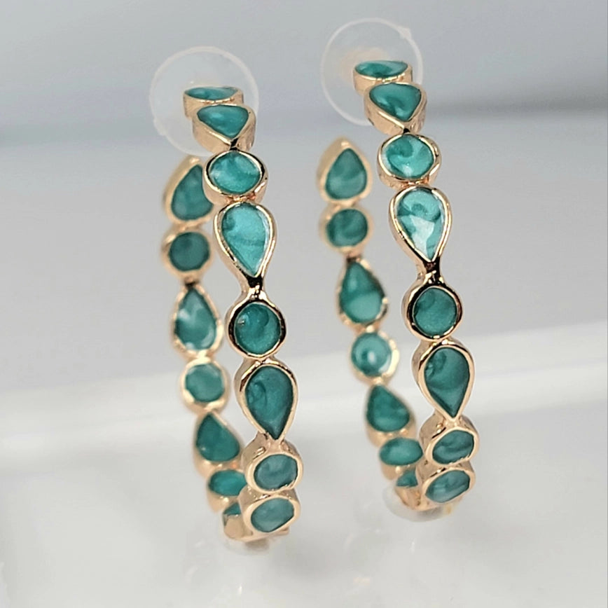 Turquoise Hoop Earrings