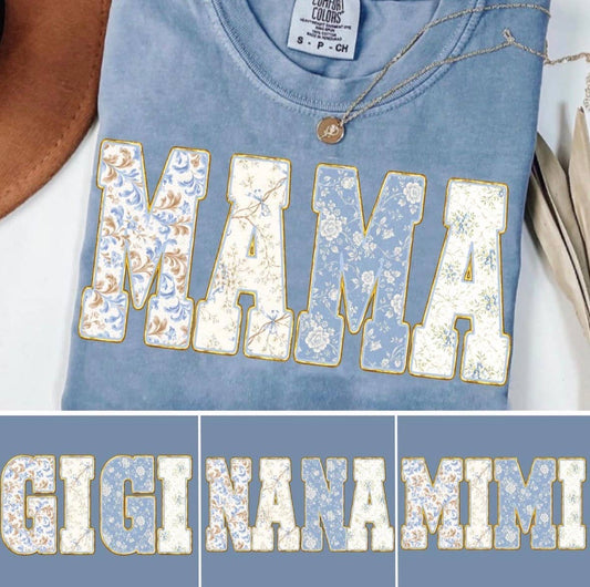 Blue Toile 'Mimi' T-Shirt
