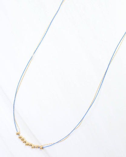 Odette Mini Cord Necklace Blue: Default