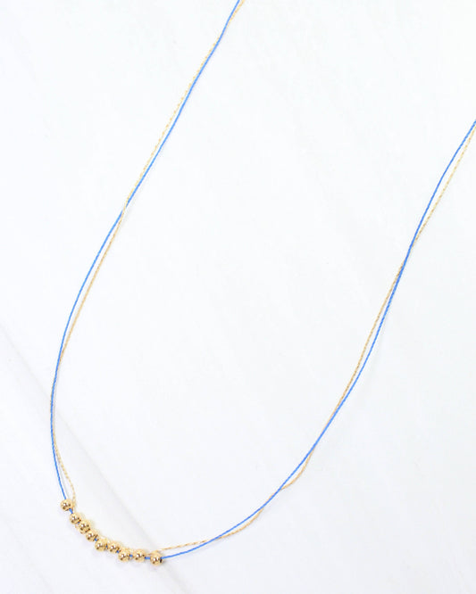 Odette Mini Cord Necklace Blue: Default