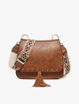 Jen&Co Bailey Structured Crossbody with Printed Strap