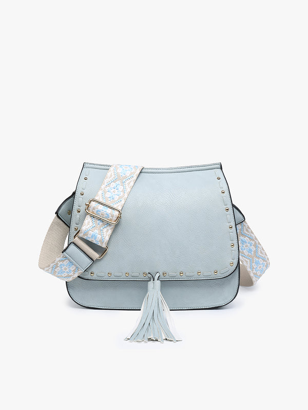 Jen&Co Bailey Structured Crossbody with Printed Strap