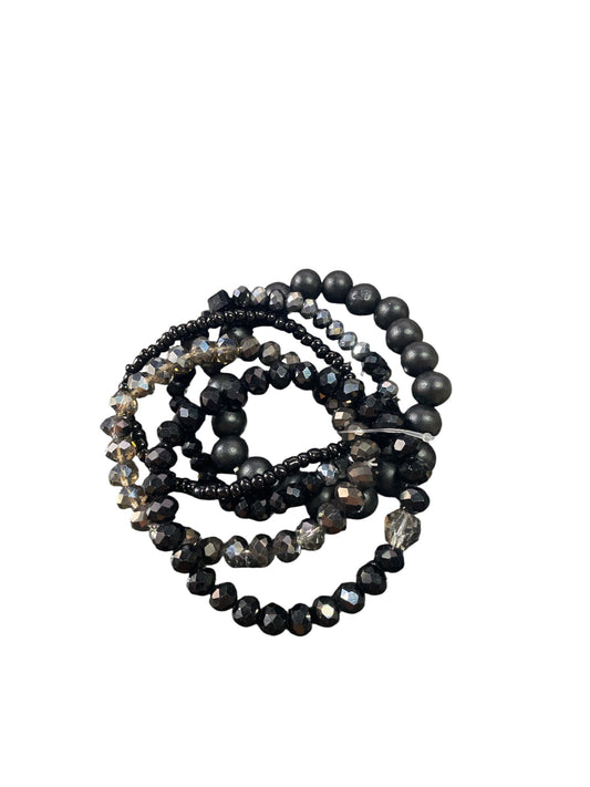 Black Beaded Bracelet Set