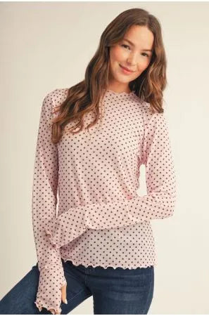 The Libby Polka Dot Mesh Top