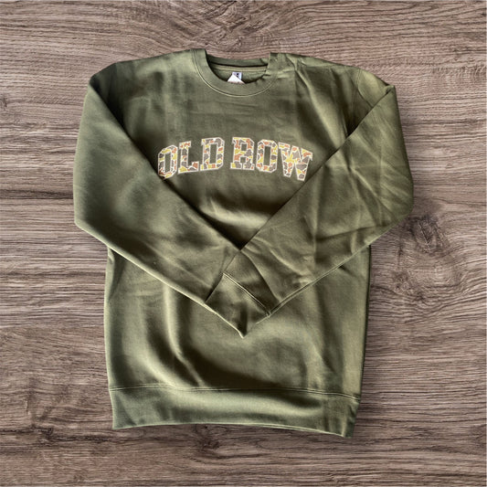 Old Row Army Green and Camo Crewneck