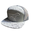 Grey Backwoods Camo 7 Panel Hat