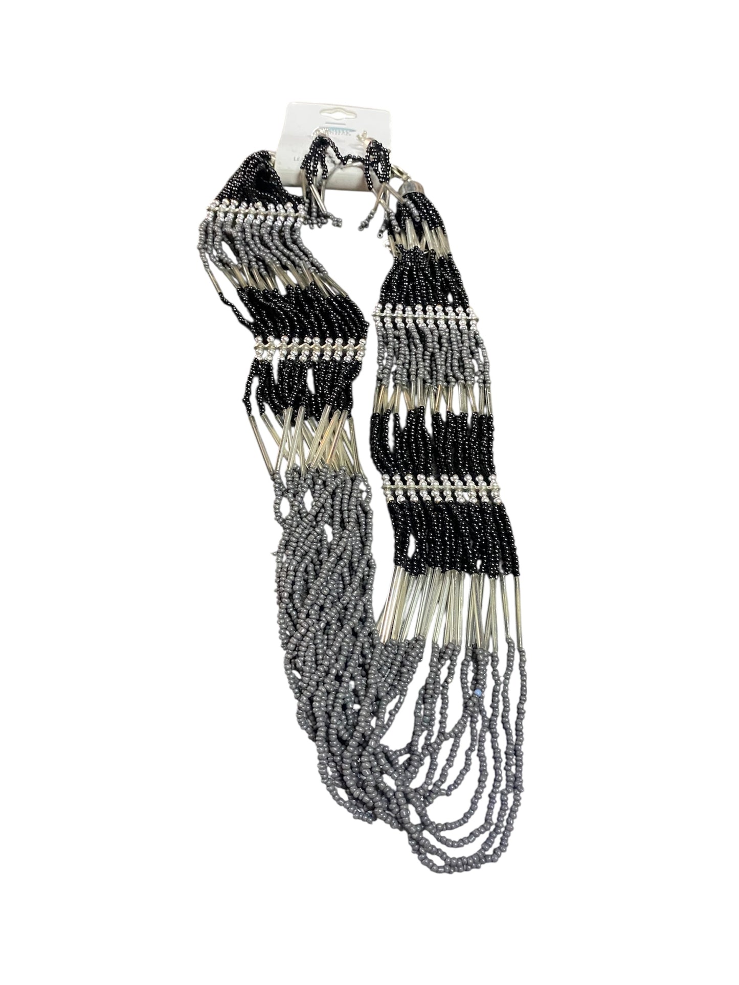 Multi-Layered Dark Thick Beaded Necklace