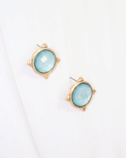 Rochester Faceted Stud Earring Turquoise: Default