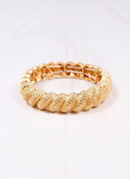 Caroline Hill Governor Twisted Stretch Bracelet Gold