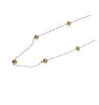 Single Long Clover Pearl Necklace