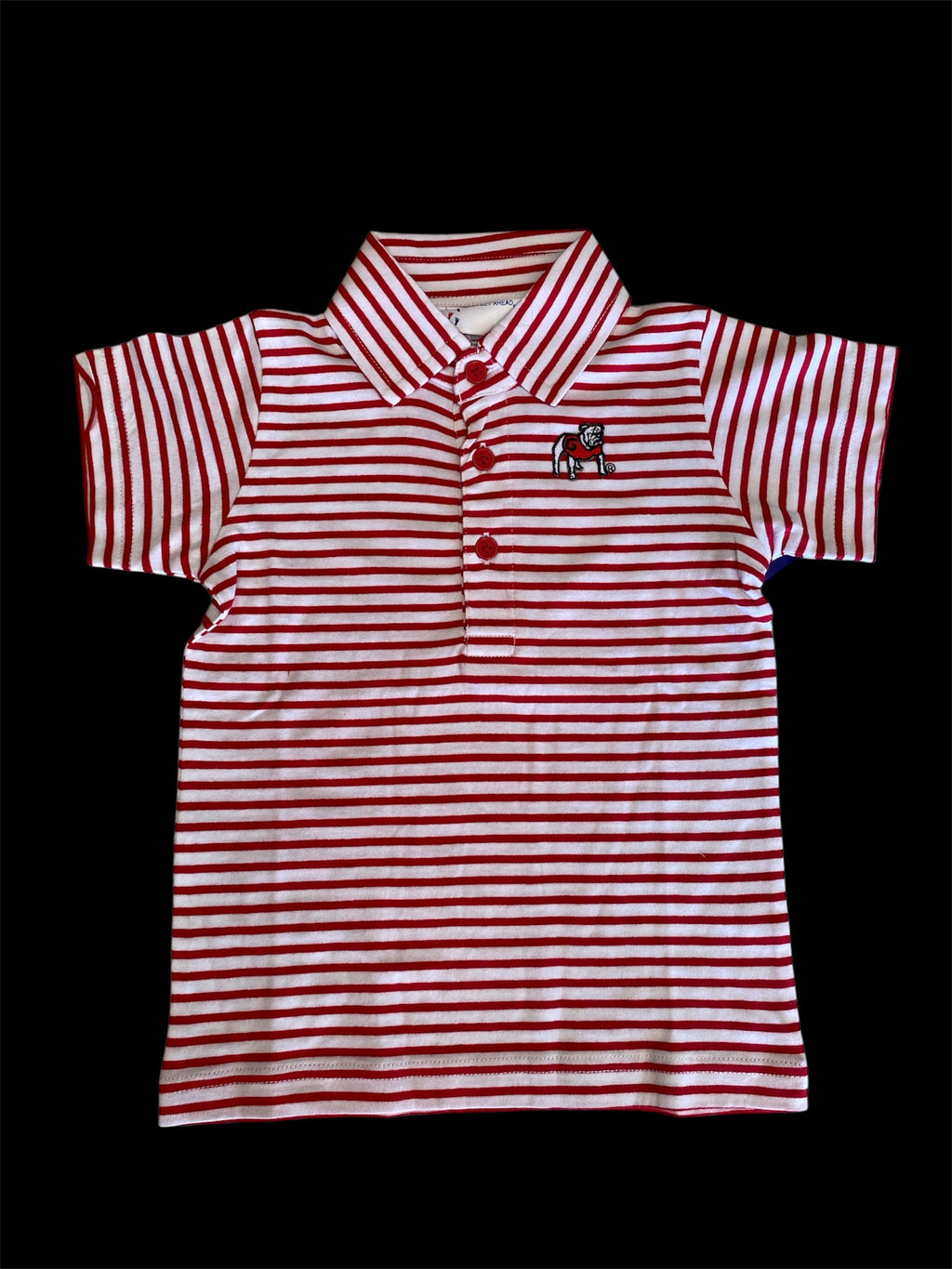 Toddler's Standing Bulldog Stripped Polo Shirt