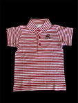 Toddler's Standing Bulldog Stripped Polo Shirt