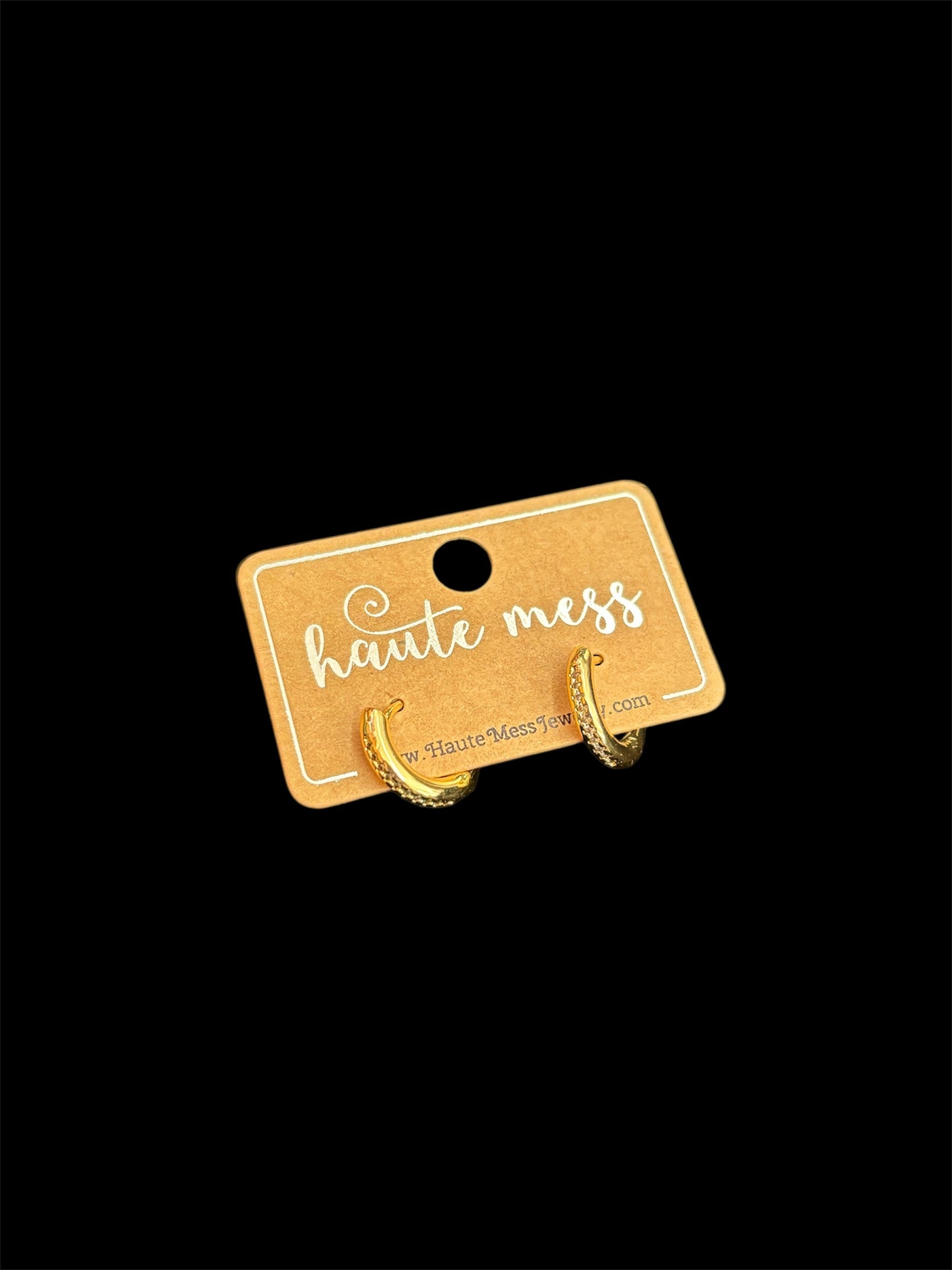 Haute Mess thick small huggie with cz