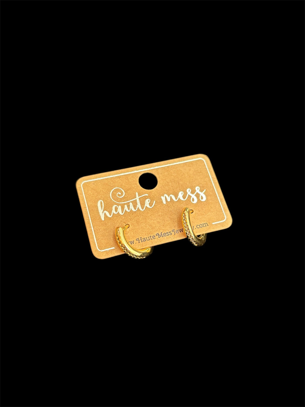 Haute Mess thick small huggie with cz