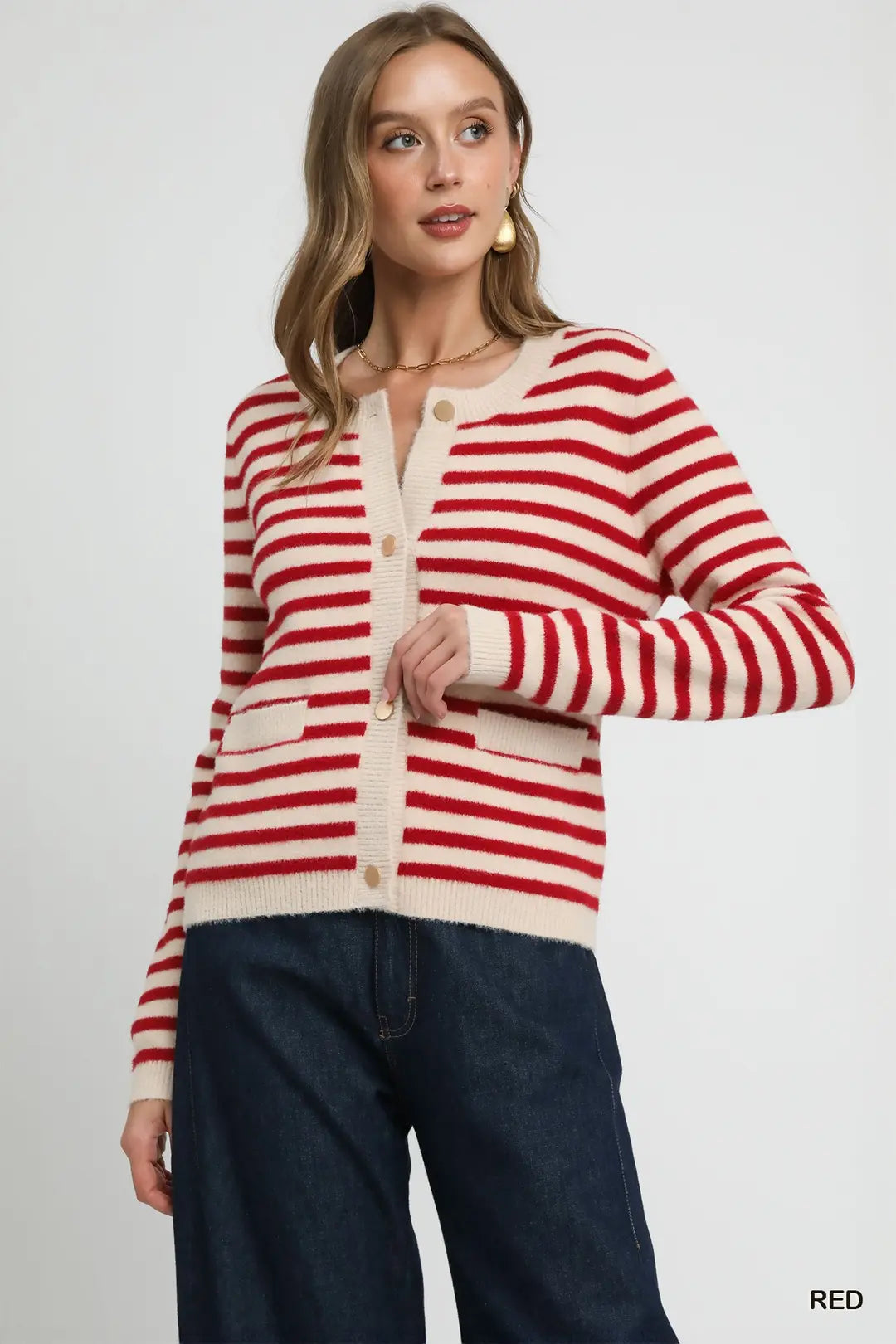 The Izzy Striped Button Cardigan