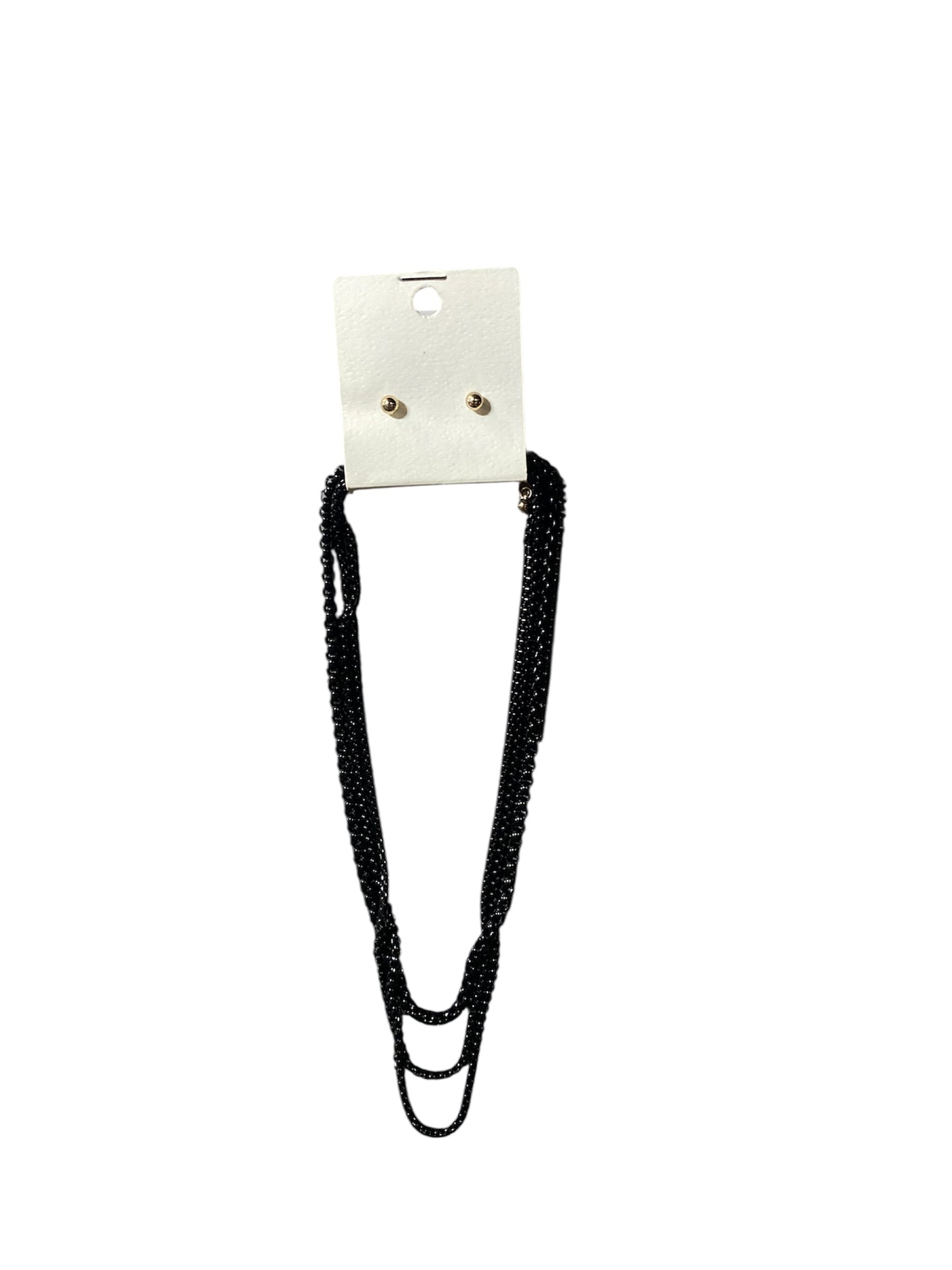 Black Multi-layered Chained Necklace