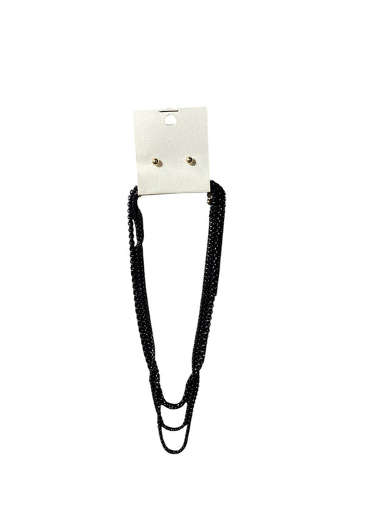 Black Multi-layered Chained Necklace