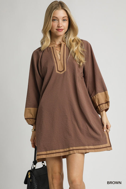 The Lily Brown Colorblock Tunic Dress
