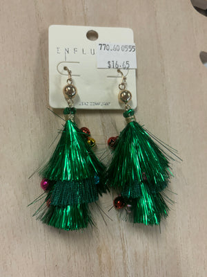 Tassel Christmas Tree Earrings